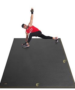 GXMMAT Large Exercise Mat 6'x6'x7mm, Workout Mats for Home Gym Flooring, Extra Wide and Thick Durable Cardio Mat, High Density Non Slip Fitness Mat for Plyo, MMA, Jump Rope, Stretch, Shoe Friendly