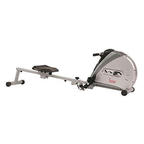 Sunny Health & Fitness Rowing Machine Rower Ergometer with Digital Monitor, Inclined Slide Rail, 220 LB Max Weight and Foldable - SF-RW5606