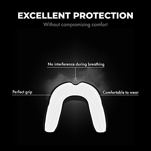 FIGHTR® Premium Mouth Guard - for Excellent Breathing & Easy to fit | Sports Mouth Guard for Boxing, MMA, Football, Lacrosse, Hockey and Other Sports | incl. hygienic Box