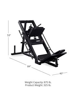 Titan Fitness Plate-Loaded Linear Leg Press and Hack Squat Machine, Rated 875 LB Sled Carriage, Lower Body Specialty Machine