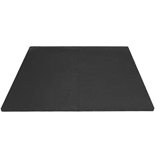 ProsourceFit Extra Thick Puzzle Exercise Mat ¾”, EVA Foam Interlocking Tiles for Protective, Cushioned Workout Flooring for Home and Gym Equipment, Black