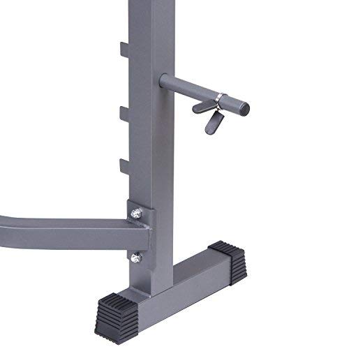 Body Champ Olympic Weight Bench, Workout Equipment for Home Workouts, Bench Press with Preacher Curl, Leg Developer and Crunch Handle for At Home Workouts, Dark Gray/Black, BCB5860