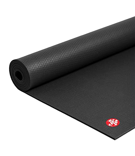 Manduka PRO Yoga Mat – Premium 6mm Thick Mat, High Performance Grip, Support and Stability in Yoga, Pilates, Gym, Fitness, 71 Inches, Black Color