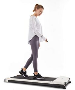 UMAY Under Desk Treadmill with Foldable Wheels, Portable Walking Jogging Machine Flat Slim Treadmill with Free Sports App & Remote Control, Jogging Running Machine for Home/Office