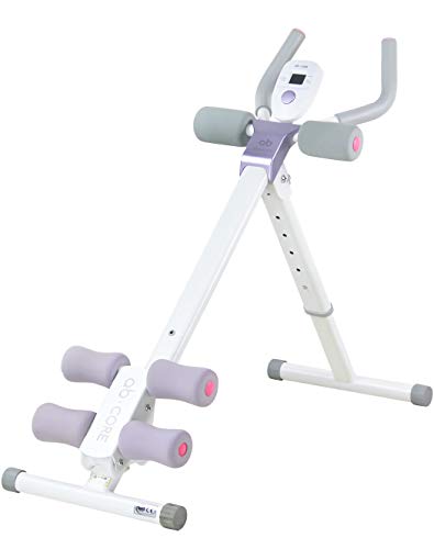 leikefitness Height Adjustable Ab Trainer Abdominal Whole Body Workout Machine Waist Cruncher Core Toner,Leg,Thighs,Buttocks Shaper with LCD Monitor AB9300 (Purple)