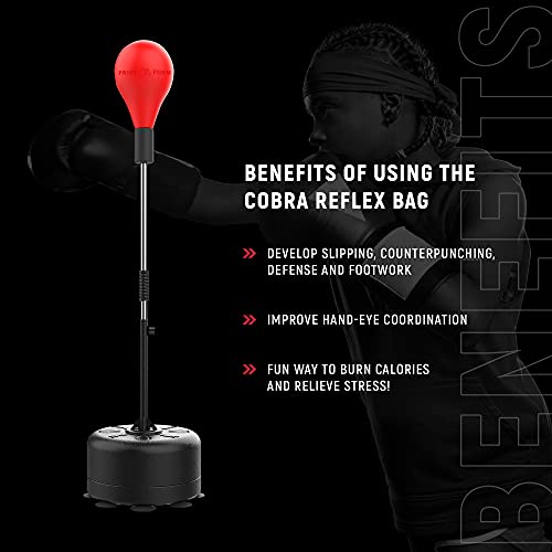 PRIZE FORM Cobra Reflex Bag Boxing, Freestanding Punching Bags for Boxing, MMA Training, Home Gym Workout Equipment, Punching Bag with Stand for Adults and Youth, Stress Relief