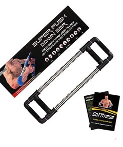 GoFitness Push Down Bar Machine - Chest Expander at Home Workout Equipment, Arm Exerciser Portable Spring Resistance Exercise Gym Kit for Home, Travel or Outdoors