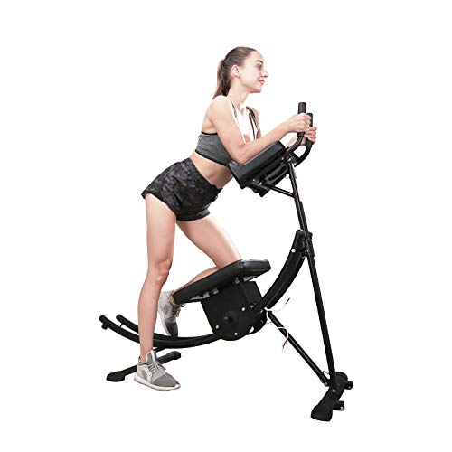 Soges AB Machine, Foldable Abdominal Trainer Ab Crunch Coaster, Ab Workout Core Fitness Equipment Vertical Height Adjustable for Home Gym Exercise Black YKYN-ASM-B