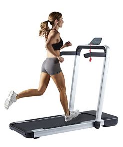 YOLENY Treadmill with App to Record Data, Run,Walk Folding Home Treadmill, 2.25HP Electric Treadmill with Remote Control, Two LCD Monitor