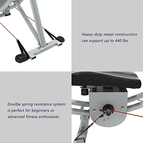 DlandHome Abdominal Crunch Coaster, Foldable Ab Machine Exercise Equipment for Home Gym, Fitness Equipment Body Exercise Workout Trainer Max Core Work Out (Ab Coaster)，YKYN-ASM-Y