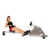 Sunny Health & Fitness Magnetic Rowing Machine Rower with Dual Resistance, Programmable Monitor, 300 LB Max Weight and Foldable Quiet Aluminum Slide Rail - SF-RW5854,Gray