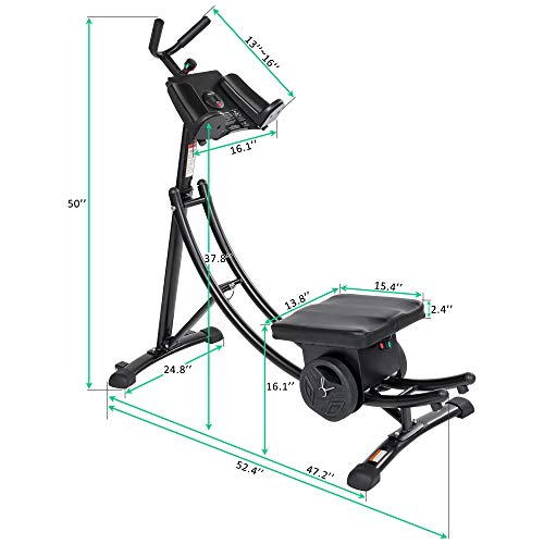 Updated Foldable Abdominal Crunch Coaster 440lbs Capacity Abdominal Machine Exercise Equipment , Less Stress on Neck & Back, Abdominal/Core Fitness Equipment for Home Gym (Black)