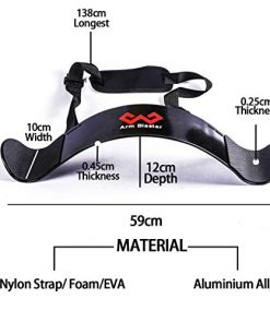 W WAISFIT Arm Blaster Bicep Curl Thick Aluminum Adjustable Bodybuilding Bicep Isolator Black
