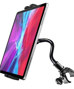 Gooseneck Spin Bike Tablet Mount, woleyi Elliptical Treadmill Tablet Holder, Indoor Stationary Exercise Bicycle Tablet Stand for iPad Pro / Air / Mini, Galaxy Tabs, More 4-11" Cell Phones and Tablets