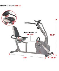 Sunny Health & Fitness Cross Trainer Magnetic Recumbent Bike with Arm Exercisers - SF-RB4936