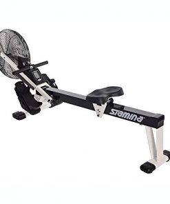 Stamina Cardio Exercise Foldable Fitness Air Rower Rowing Machine, Black/White
