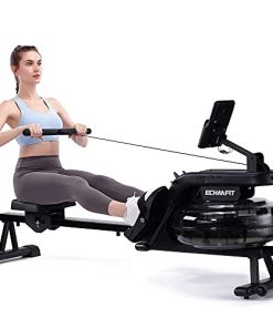 ECHANFIT Water Rowing Machine Rower 400 LB Weight Capacity with 6 Levels Resistance for Home Use – R49 Max