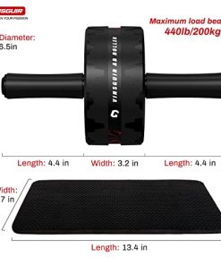 Vinsguir Ab Roller Wheel, Abs Workout Equipment for Abdominal & Core Strength Training, Exercise Wheels for Home Gym Fitness, Ab Machine with Knee Pad Accessories