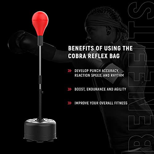 PRIZE FORM Cobra Reflex Bag Boxing, Freestanding Punching Bags for Boxing, MMA Training, Home Gym Workout Equipment, Punching Bag with Stand for Adults and Youth, Stress Relief