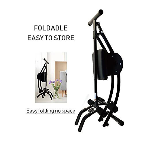 Ab Machine, Core Abdominal Workout Coaster Height Adjustable Strength Training Cruncher Full Body Exercise Equipment with Digital Monitor Foldable Abs Fitness Trainers for Home Gym, Office (Black)