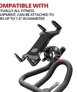 TACKFORM Universal Tablet Holder Compatible with Stationary Bicycle, Treadmill, Elliptical, Spin Bike, Microphone Stand, and Indoor Exercise Equipment - Compatible All Tablets Including iPad