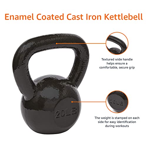 Amazon Basics Cast Iron Kettlebell - 20 Pounds, Black