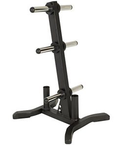 Fitness Reality Olympic Weight Tree/Plate Rack/Bar Holders/Chrome Storage Posts, 1000 lb