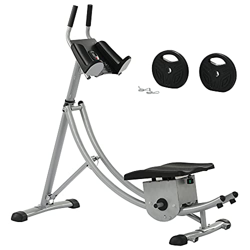 Abdominal Crunch Coaster 440lbs Capacity Ab Machine Foldable Exercise Equipment , Less Stress on Neck & Back, Abdominal/Core Fitness Equipment for Home Gym (Updated Sliver)