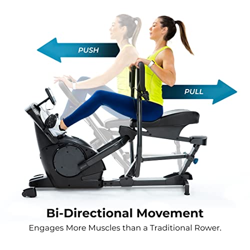 Teeter Power10 Rower with 2-Way Magnetic Resistance Elliptical Motion – Indoor Rowing Machine w/Bluetooth HRM, Teeter Move App- Free Classes & Coaching