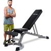 Merax Adjustable Weight Bench - Flat Incline Decline Olympic Adjustable Utility Benches Full Body Workout [1000 LBS Weight Capacity]