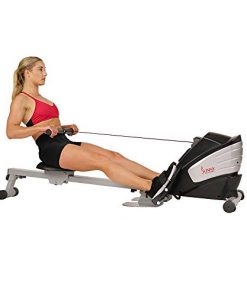 Sunny Health & Fitness Dual Function Magnetic Rowing Machine w/ Digital Monitor, Multi-Exercise Step Plates, 275 LB Max Weight and Foldable - SF-RW5622
