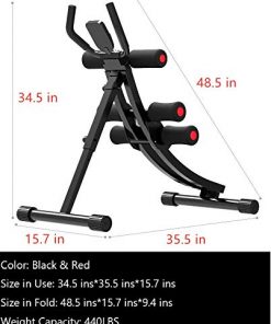 Fitlaya Fitness Core & Abdominal Trainers AB Workout Machine Home Gym Strength Training Ab Cruncher Foldable Fitness Equipment (red01)