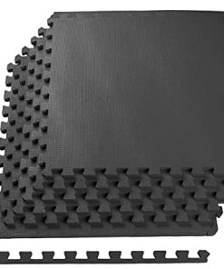 BalanceFrom Puzzle Exercise Mat with EVA Foam Interlocking Tiles, Black, All (BFPM-01BLK)