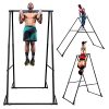 KHANH TRINH TOES DON'T TOUCH GROUND Foldable Free Standing PullUp Bar Stand Sturdy PowerTower Workout Station For Home Gym Strength Training Adjustable Fitness Equipment Multifunctional Exercise Rack