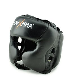 MaxxMMA Headgear Black L/XL Boxing MMA Training Kickboxing Sparring Karate Taekwondo