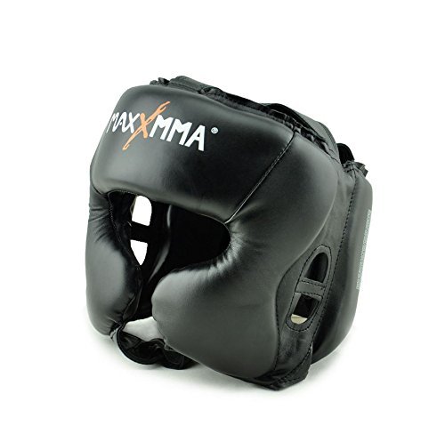 MaxxMMA Headgear Black L/XL Boxing MMA Training Kickboxing Sparring Karate Taekwondo