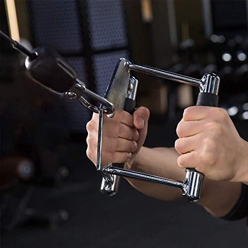 INNI LAT Pull Down Attachment, Double D Handle Cable Attachment, V Shaped Handle, Exercise Machine attachments for Gym, Strength Training for Fitness