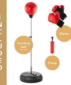 Punching Bag with Stand, for Teens & Adults, Height Adjustable - Freestanding Punching Ball Boxing Speed Bag - Great for MMA Training, Boxing Equipment, Stress Relief & Fitness (Punching Bag)