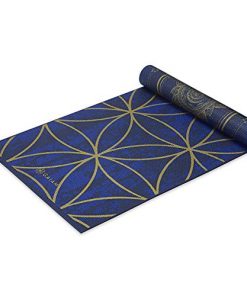 Gaiam Yoga Mat Premium Print Reversible Extra Thick Non Slip Exercise & Fitness Mat for All Types of Yoga, Pilates & Floor Workouts, Metallic Sun & Moon, 6mm