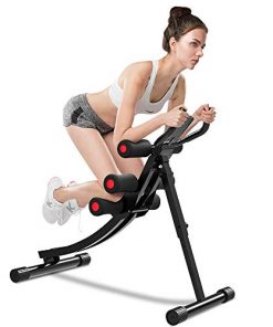 ONETWOFIT Core&Abdominal Trainers Abdominal Workout Machine, Height Adjustable Home Ab Trainer with LCD Display OT129