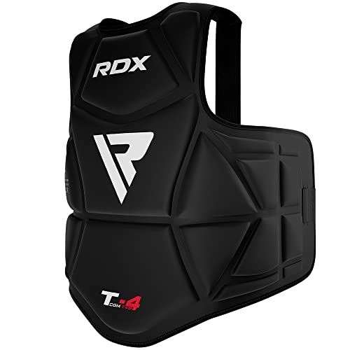 RDX Boxing Body Protector, MMA Kickboxing Muay Thai Chest Guard, SATRA Approved, Sparring Training Heavy Punching, Adjustable Strike Shield, Martial Arts Upper Body Ribs Protection Pad, Taekwondo Vest