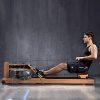 BATTIFE Red Walnut Wood Rowing Machine, Water Resistance Rower with Bluetooth Monitor, Workout for Home Gyms Use (Included an Electric Pump and A Dust Cover)