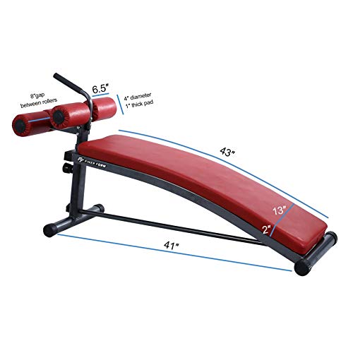 FF Finer Form Sit Up Bench with Reverse Crunch Handle for Ab Bench Exercises - Abdominal Exercise Equipment with 3 Adjustable Height Settings