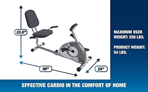Stamina Magnetic Recumbent Exercise Bike - Smart Workout App, No Subscription Required - Walk-Thru Design - LCD Fitness Monitor
