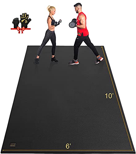 GXMMAT Extra Large Exercise Mat 10'x6'x7mm, Ultra Durable Workout Mats for Home Gym Flooring, Shoe-Friendly Non-Slip Cardio Mat for MMA, Plyo, Jump, All-Purpose Fitness