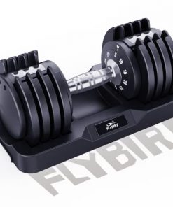 FLYBIRD Adjustable Dumbbell,25 lb Single Dumbbell for Men and Women with Anti-Slip Metal Handle,Fast Adjust Weight by Turning Handle,Black Dumbbell with Tray Suitable for Full Body Workout Fitness
