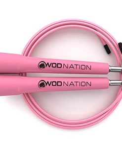 WOD Nation Speed Jump Rope - Blazing Fast Jumping Ropes - Endurance Workout forCrossfit, Boxing, MMA, Martial Arts or Just Staying Fit - Adjustable for Men, Women and Children