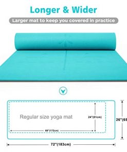 Heathyoga Eco Friendly Non Slip Yoga Mat, Body Alignment System, SGS Certified TPE Material - Textured Non Slip Surface and Optimal Cushioning,72