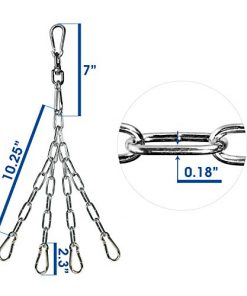 Yes4All Heavy Bag Swivel Chain with 4 Snap Hooks - Boxing Swivel Chain - Support up to 150 lbs