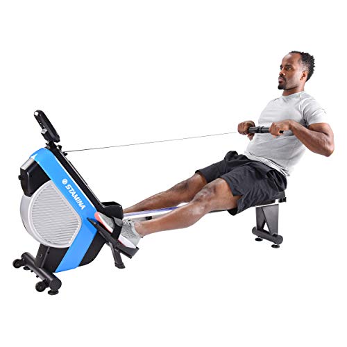 Stamina DT Plus Rowing Machine - Smart Workout App, No Subscription Required - Magnetic & Air Resistance with LCD Monitor